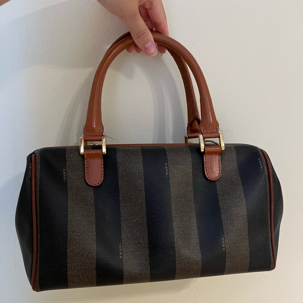 Fendi Penguin Striped Boston Bag - Picture 2 of 9